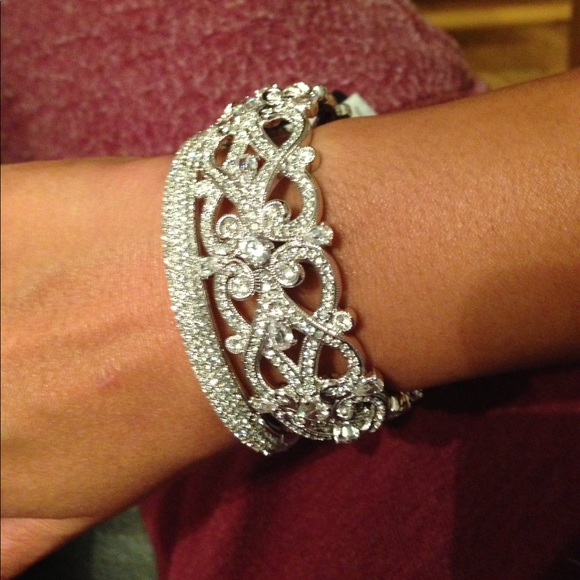 Nardi Jewelry - Silver and CZ/ rhinestone bridal bracelet